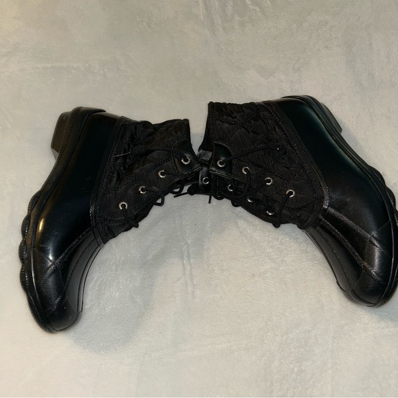 Sperry black waterproof rubber boot quilted top size 10M winter work wear - Picture 5 of 8